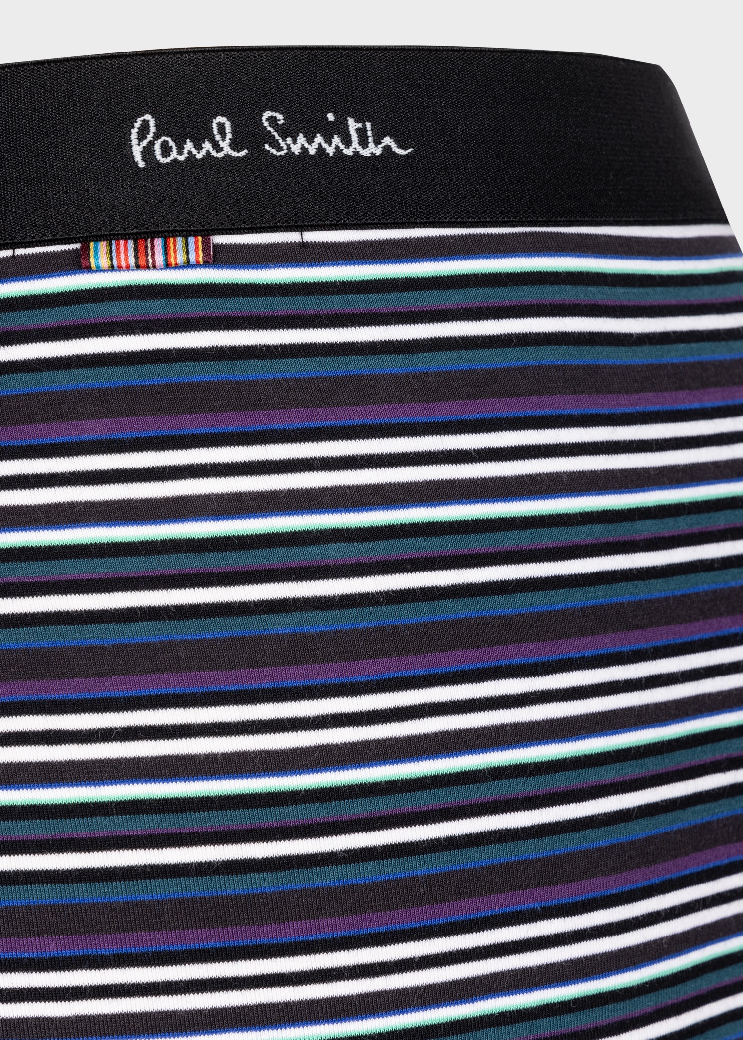 Black Gradient Purple Stripe Low-Rise Boxer Briefs - 3
