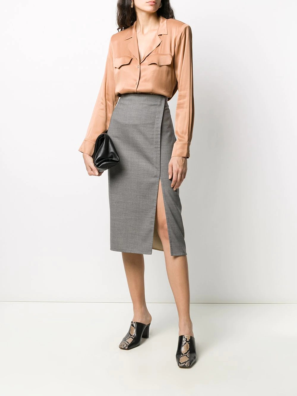 split-detail pencil skirt - 2