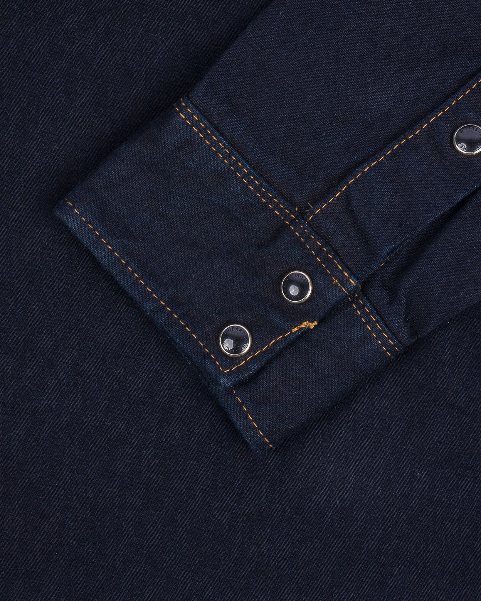 IHSH-33-OD 12oz Selvedge Denim Western Shirt - Indigo Overdyed Black - 15