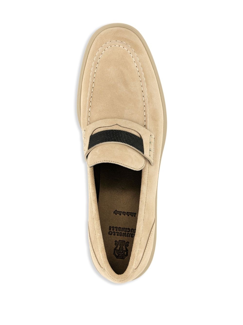 Monili-trim suede loafers - 4
