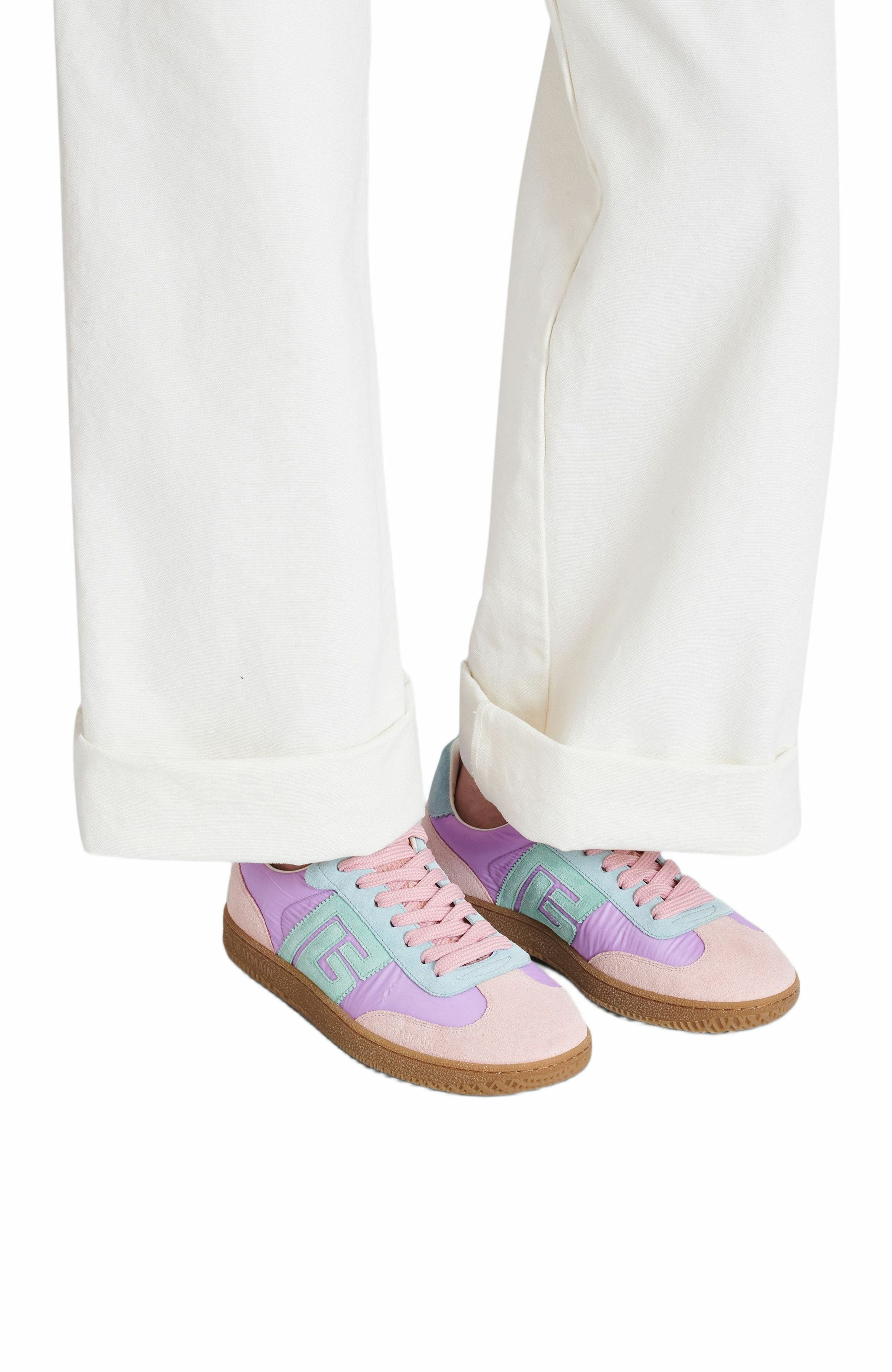 Balmain Swan Suede And Nylon Trainers in Multicolor at Nordstrom - 2