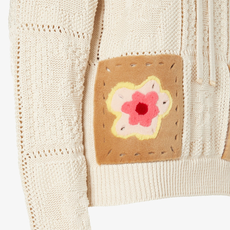 Sweater Light beige crocheted cotton sweater 3