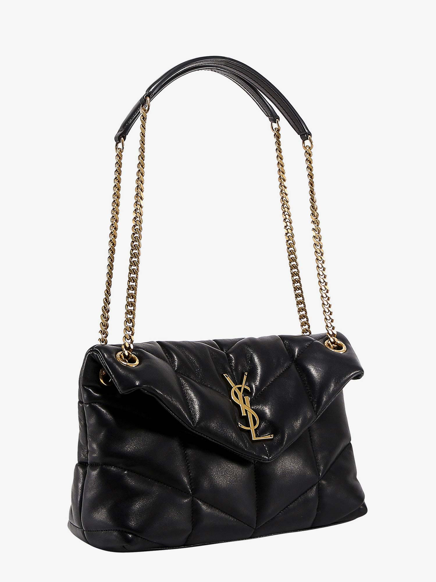 Saint Laurent Loulou Puffer Leather Shoulder Bag With Metal Monogram - 3