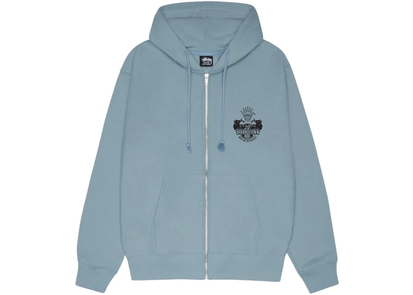 Stussy Built To Last Zip Hoodie Slate - 1