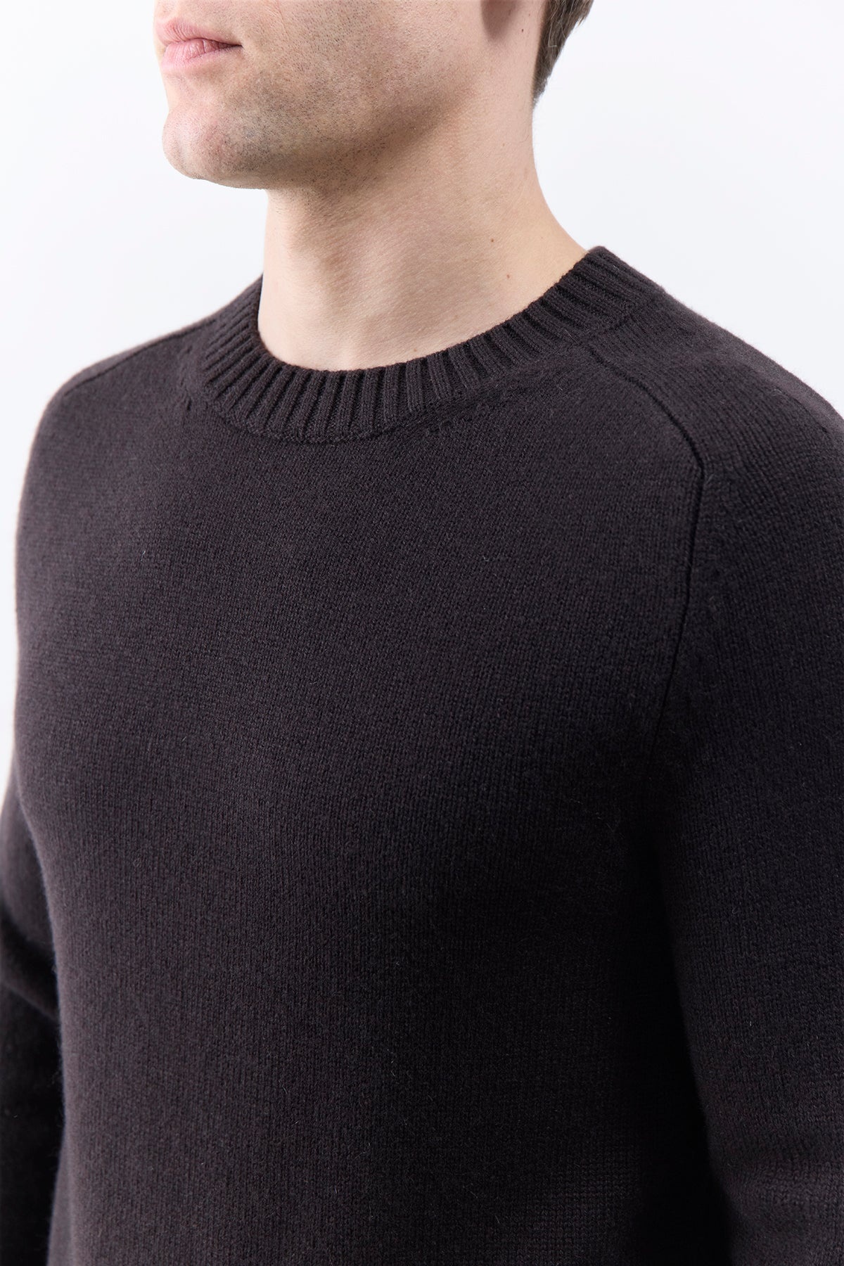 Francesco Knit Sweater in Chocolate Cashmere - 5