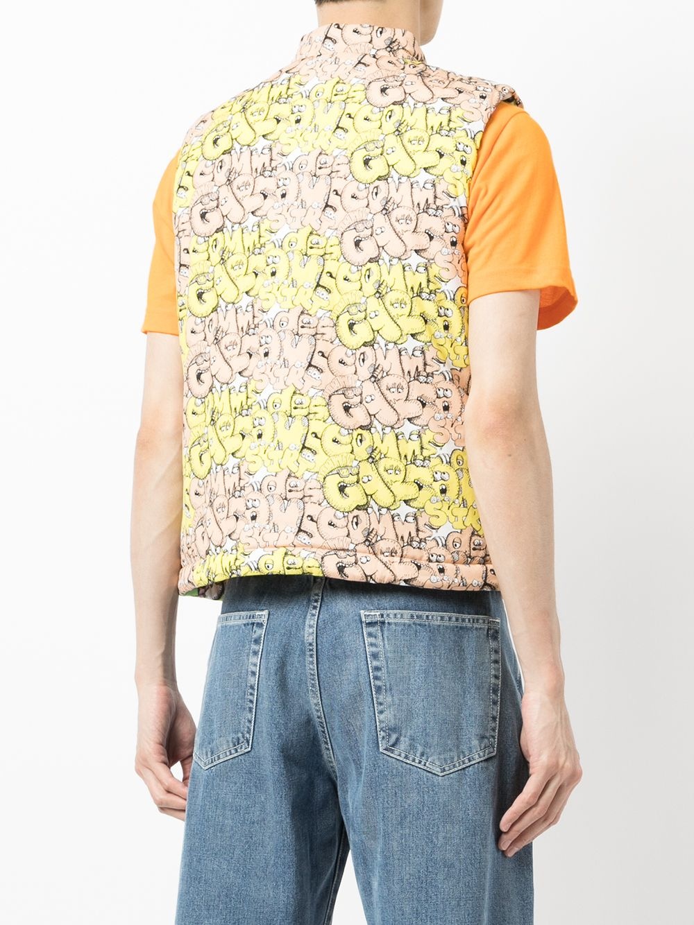 logo-print padded gilet - 4