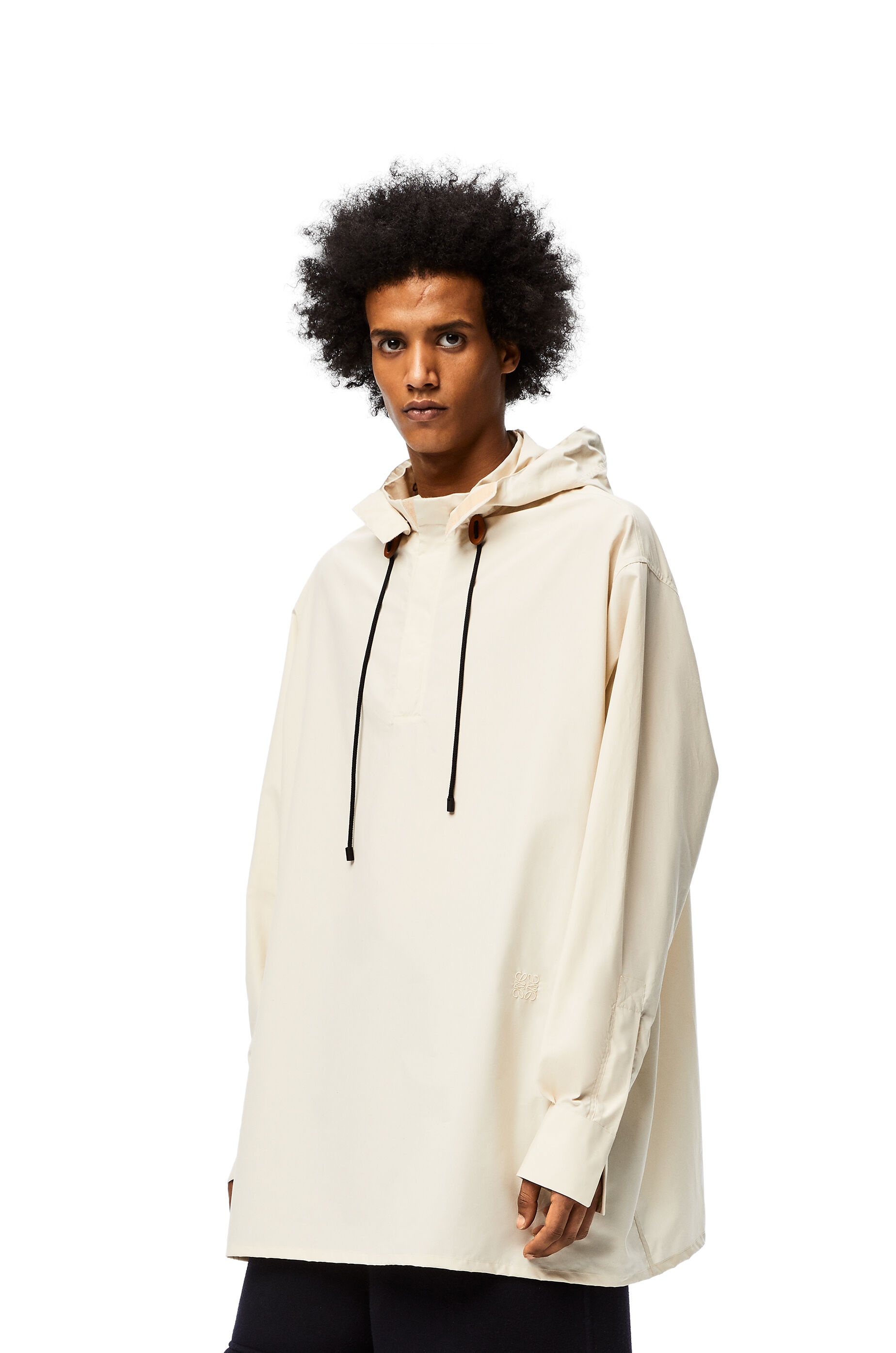 Oversize hooded shirt in cotton - 3