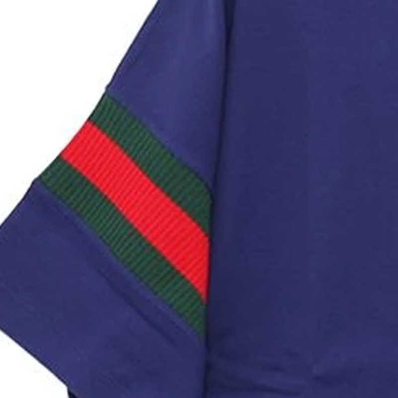 GUCCI Gucci Cotton Jersey Polo Shirt With Web 'Blue' 715268-XJETR-4030 outlook