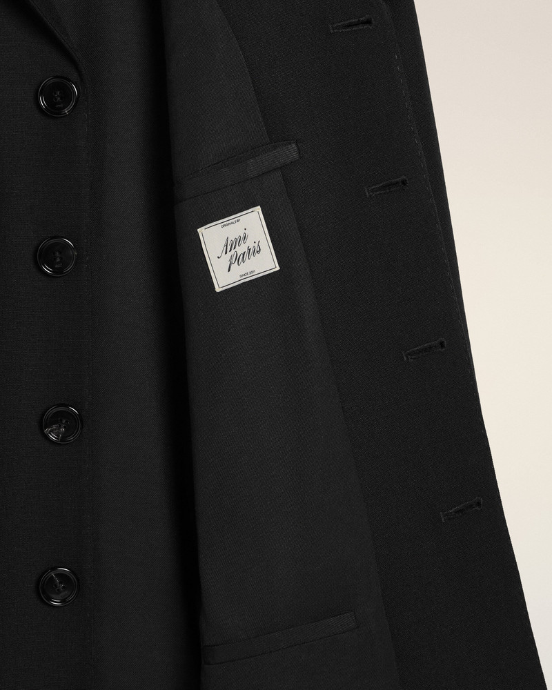 BLACK NEW WOOL SINGLE BREASTED STRAIGHT JACKET 7