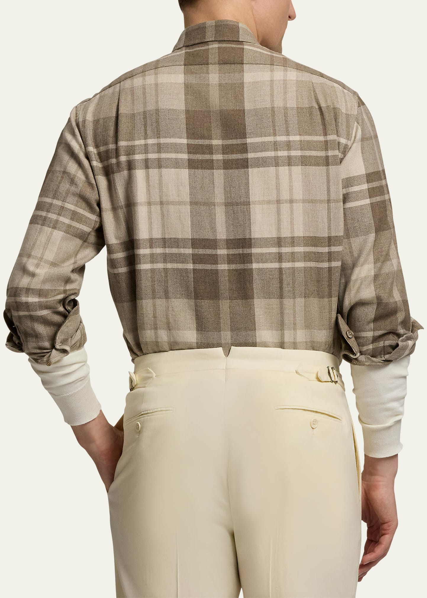 Men's Cooper Cashmere Plaid Double-Pocket Sport Shirt - 3