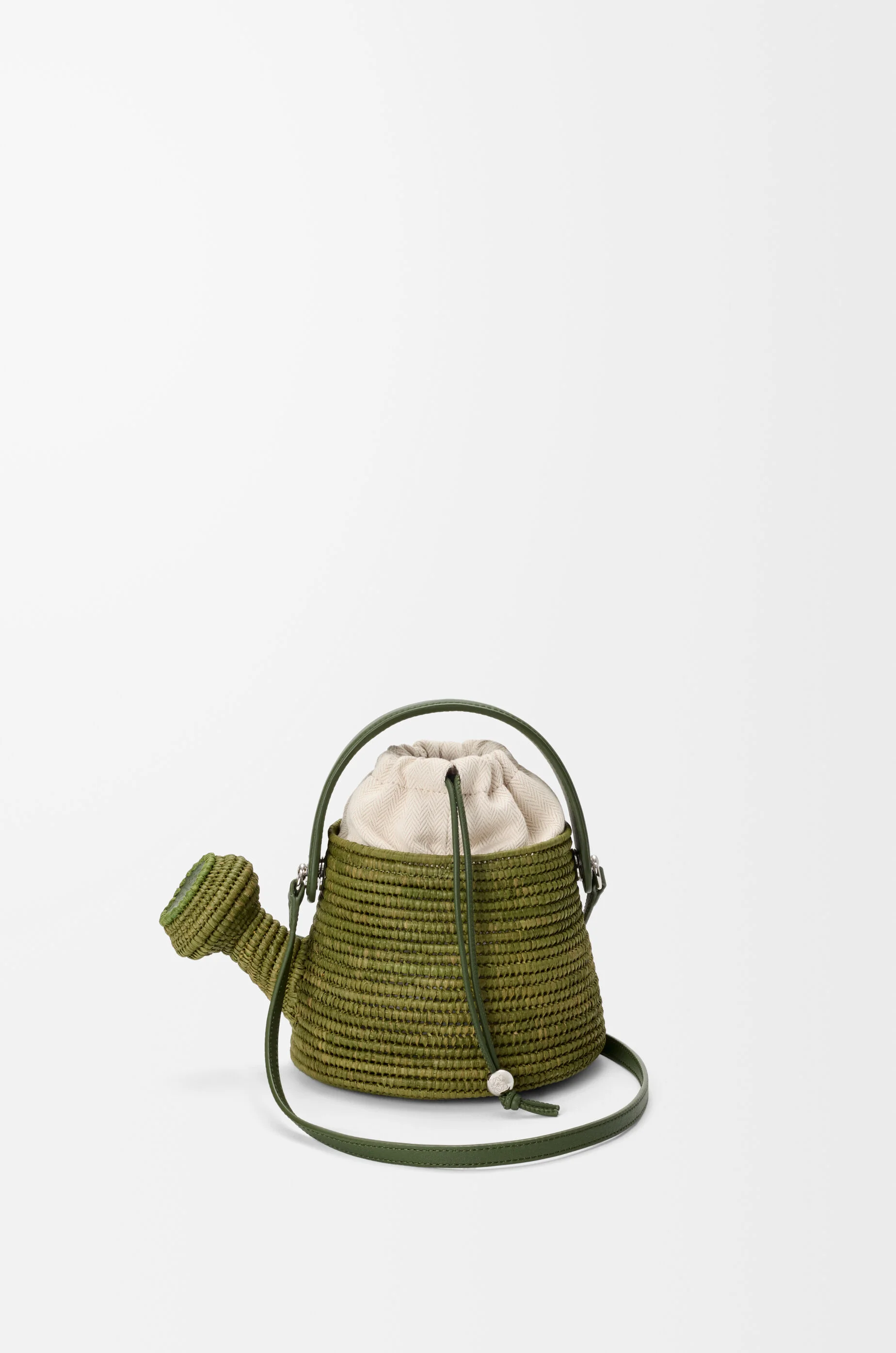 Watering Can bag in raffia and calfskin - 1