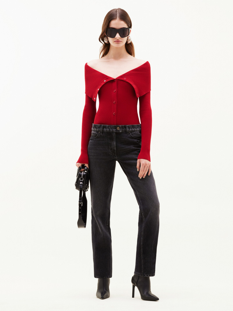 courrèges ENGRAVED GEOMMETRY BLACK PANTS outlook