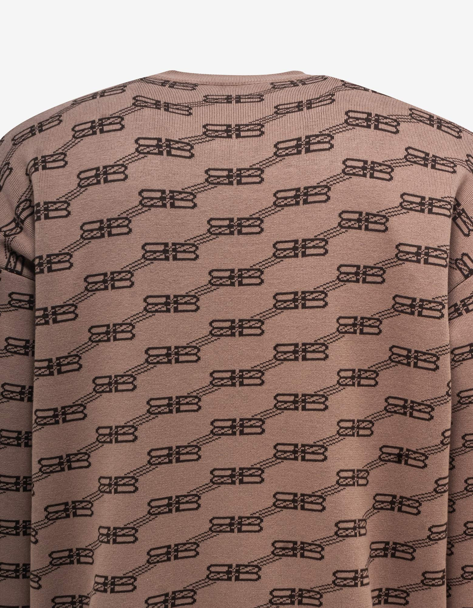 Balenciaga Beige All-Over BB Monogram Sweater - 4