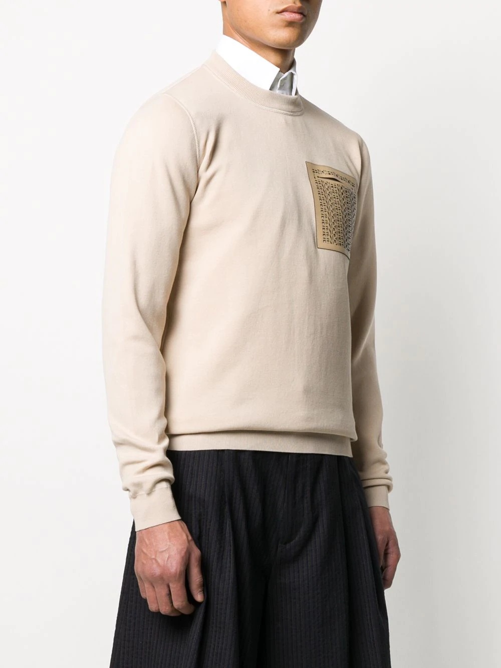 cut-out logo pocket jumper - 3