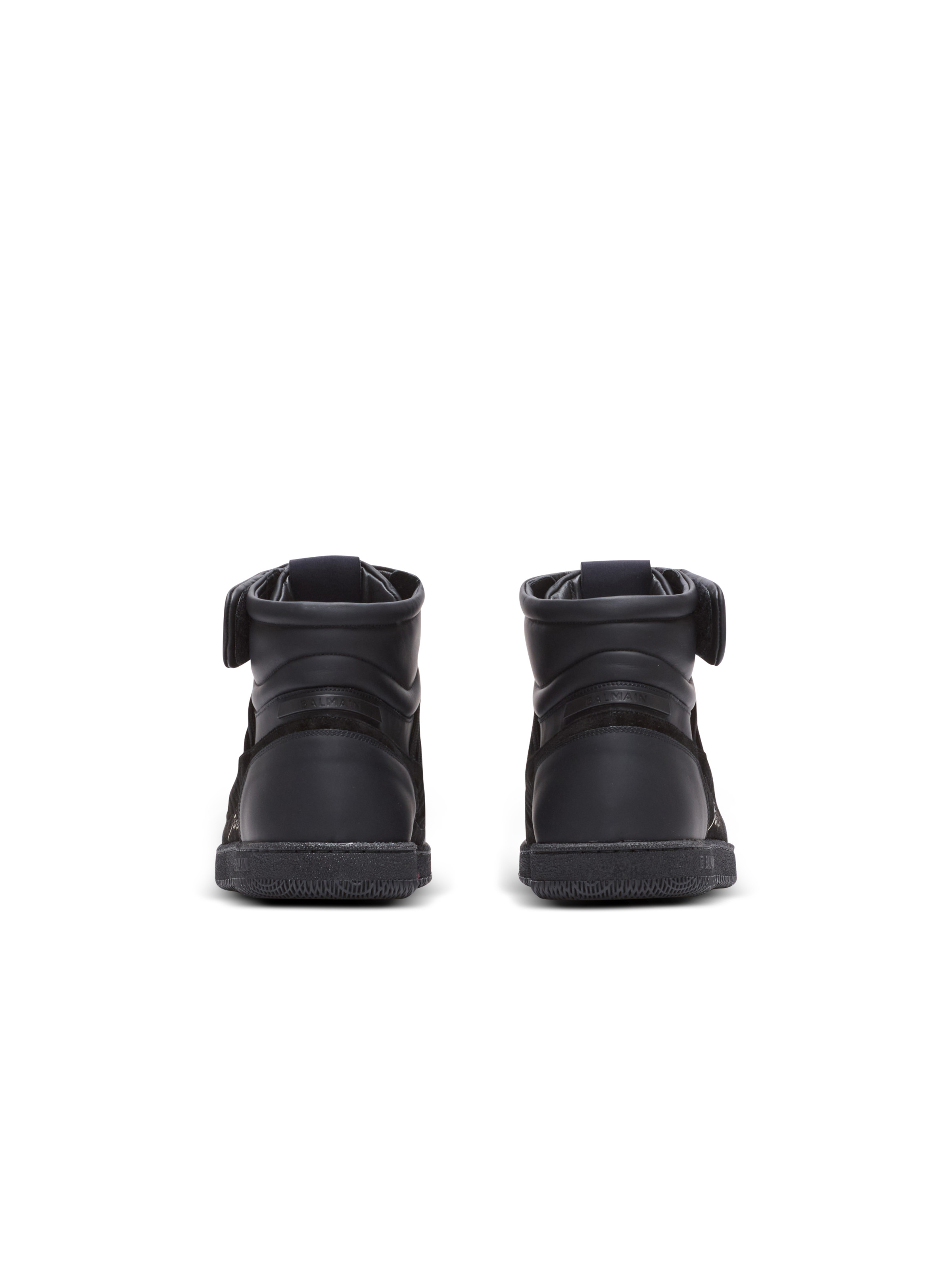 Leather Balmain Swan Mid-Top lace-up trainers - 5