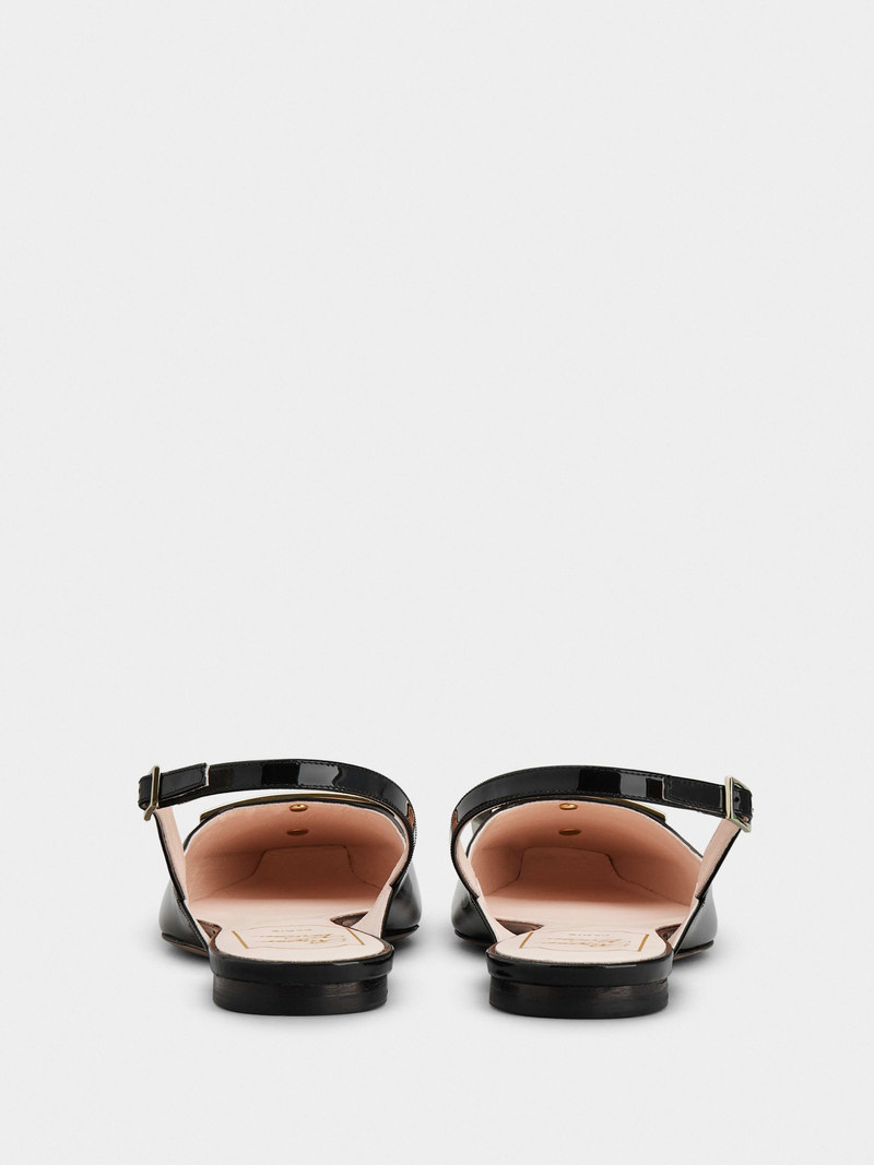 Trompette Metal Buckle Slingback Ballerinas in Patent Leather 5