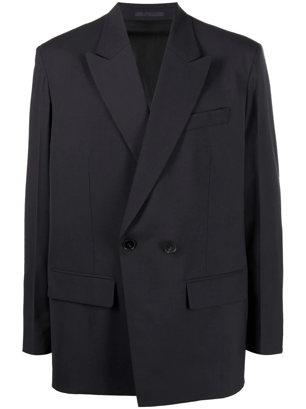 double-breasted wool blazer - 1