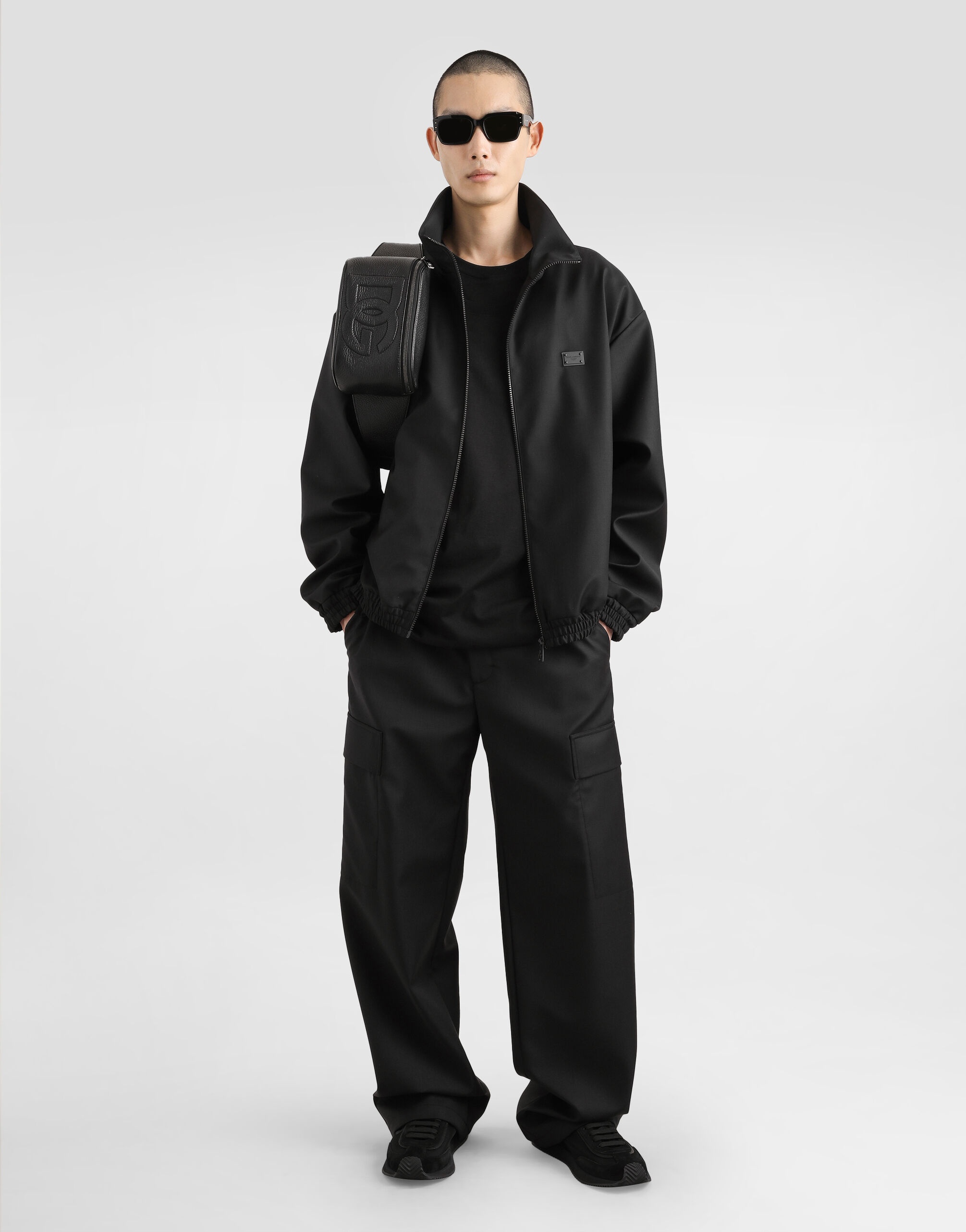 Wool jacket with a high neck and tag - 2