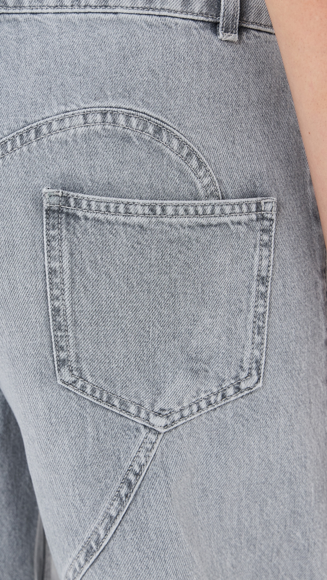 Distressed Crystal Relaxed Slit Jeans - 5