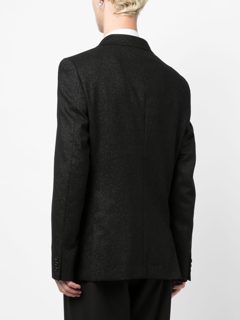 textured-finish peak-lapels blazer - 4