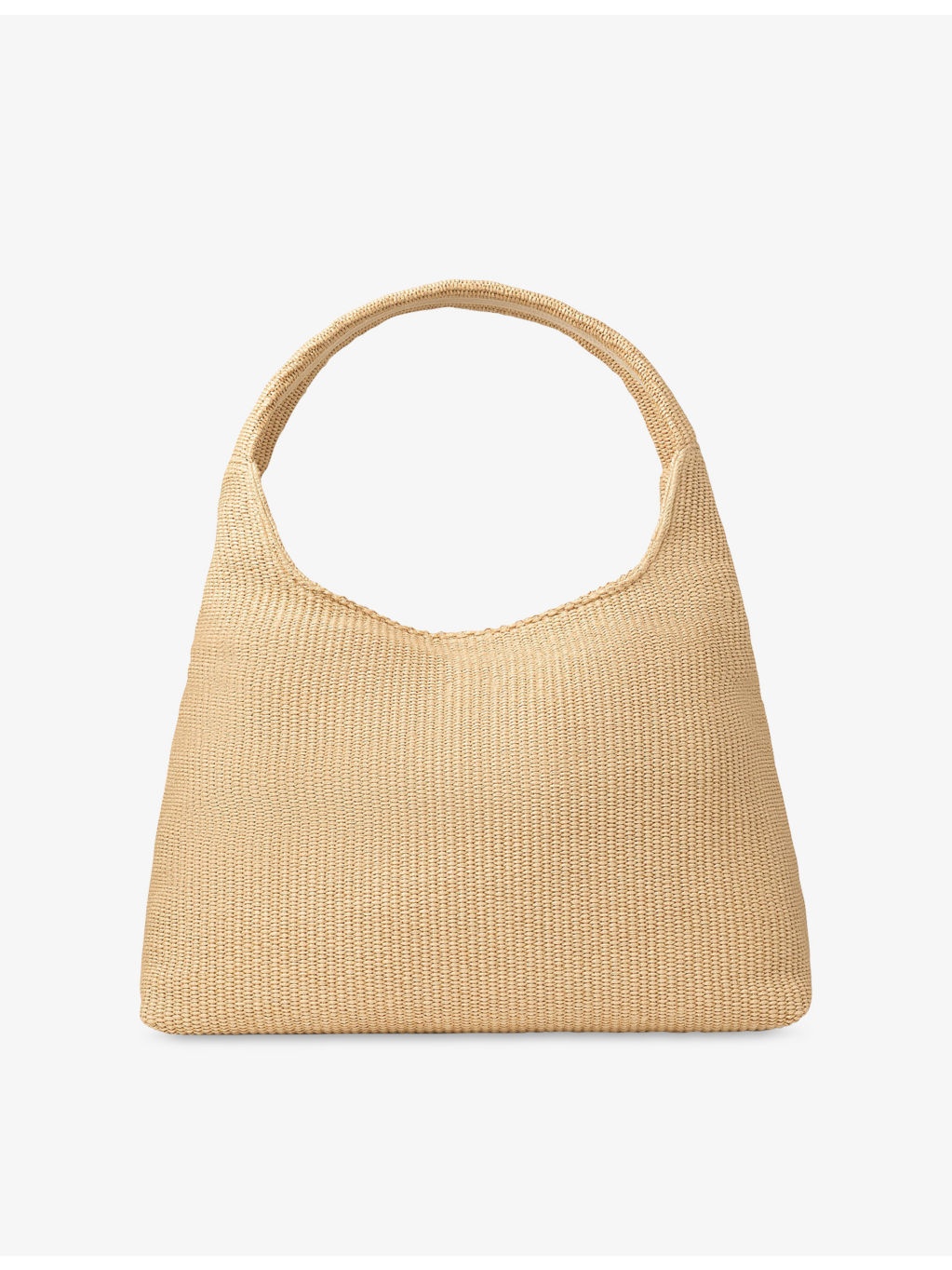 Beach Diamond Logo-Embroidered Hobo Raffia Bag - 3