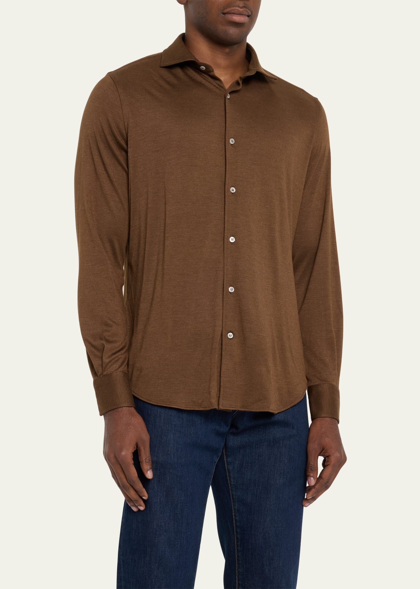 Men's Andrew Cashmere-Silk Sport Shirt - 4