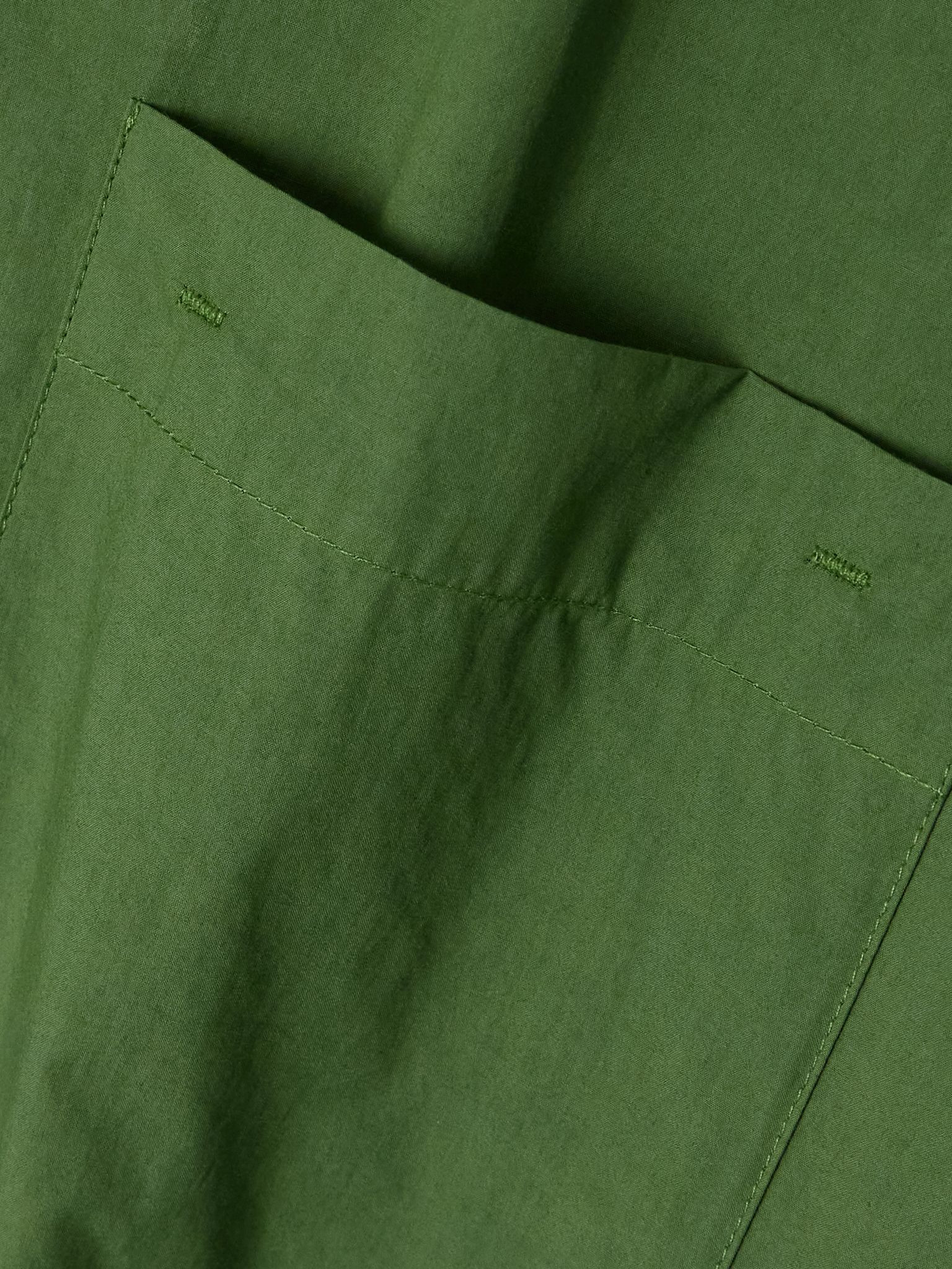 Oversized organic cotton-poplin mini shirt dress Green - 4