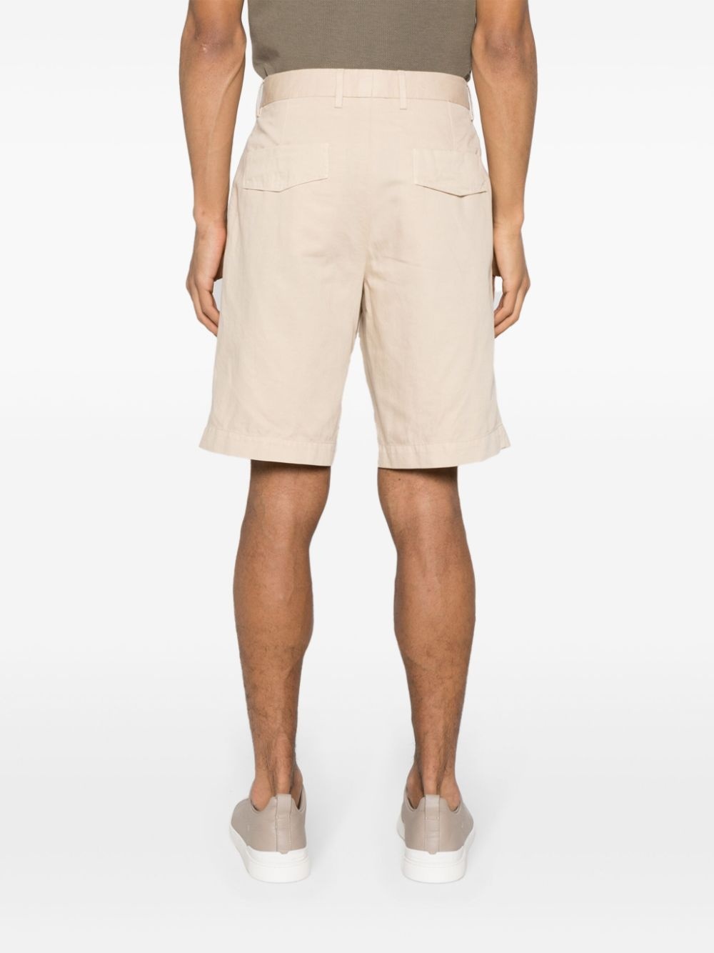 wide-leg cotton chino shorts - 4