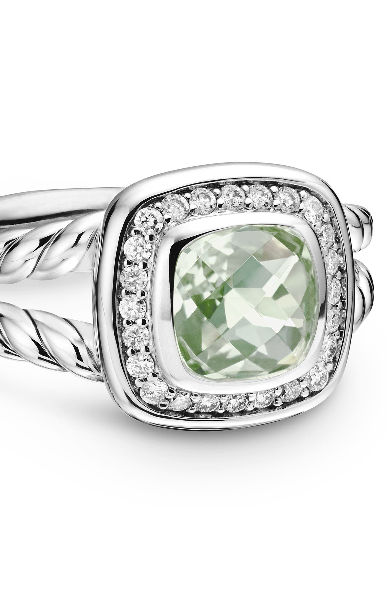 David Yurman Petite Albion® Diamond Halo Cushion Ring in Prasiolite at Nordstrom - 4