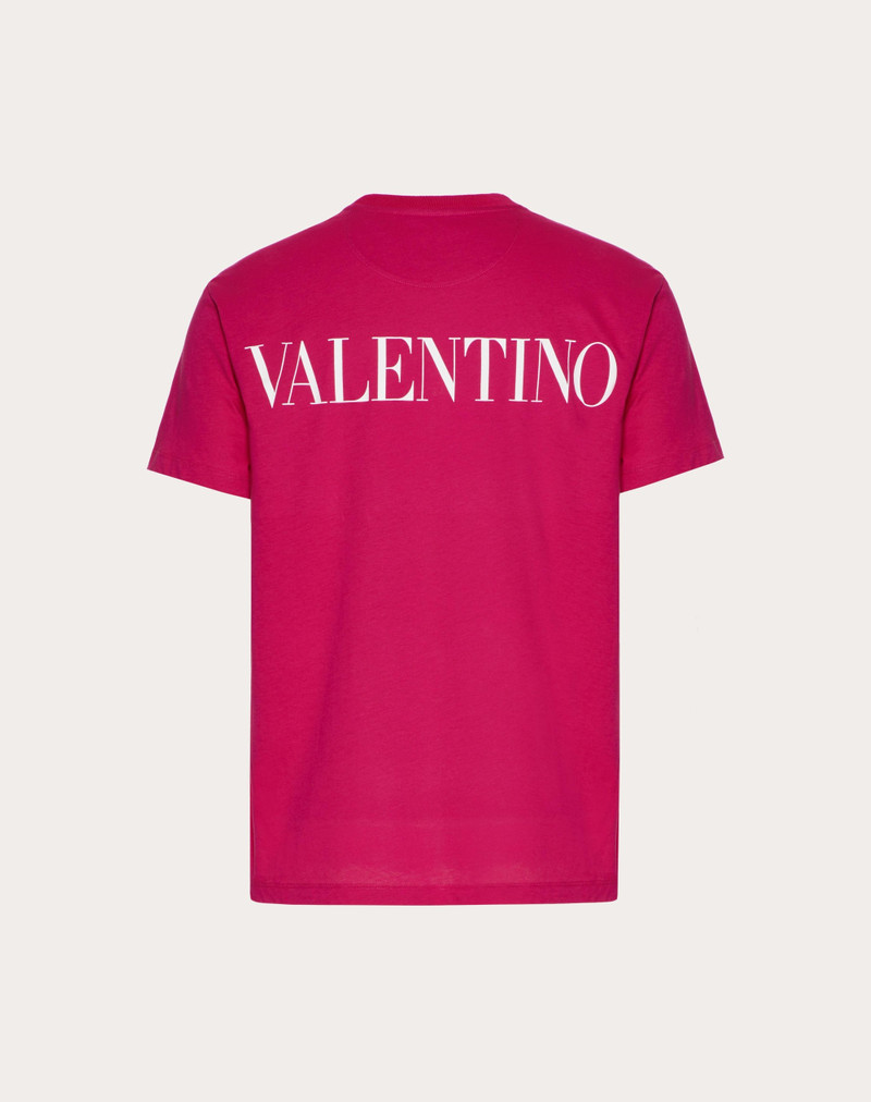 Valentino CREWNECK COTTON T-SHIRT WITH WASHED TAFFETA PANEL outlook