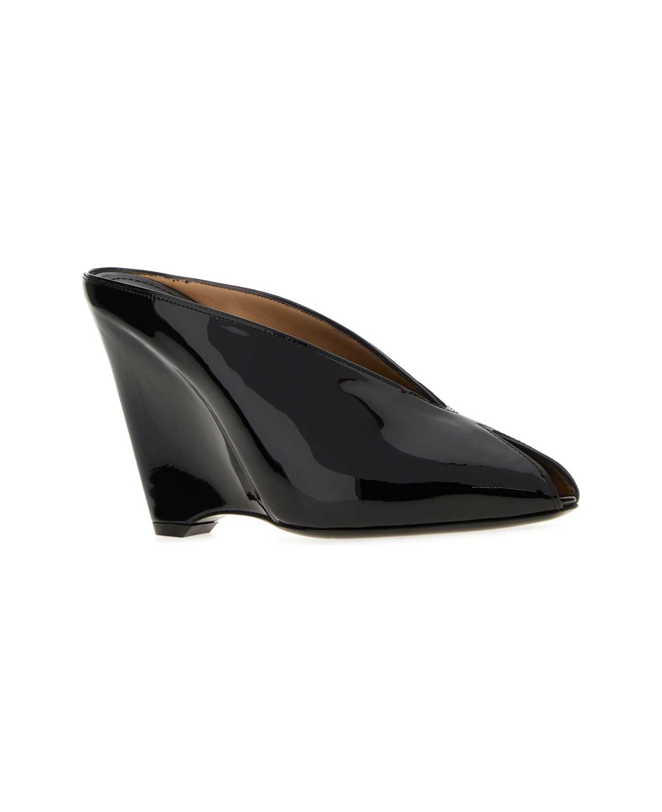 Black Leather Alicia Mules - 2