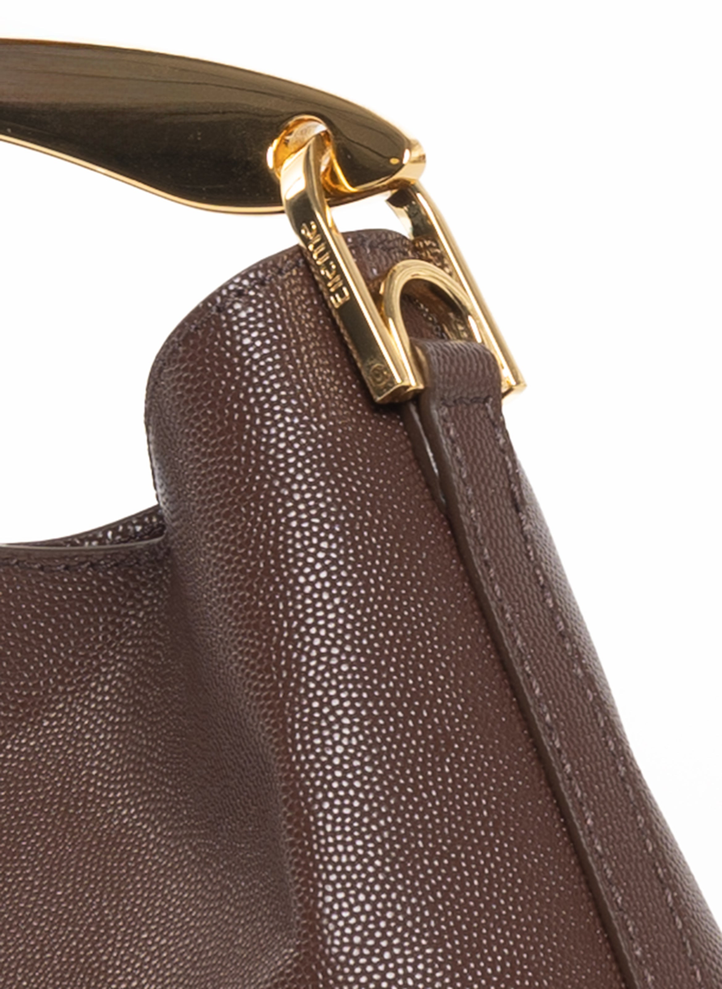 Mini Boomerang Leather Caviar Dark Brown - 4