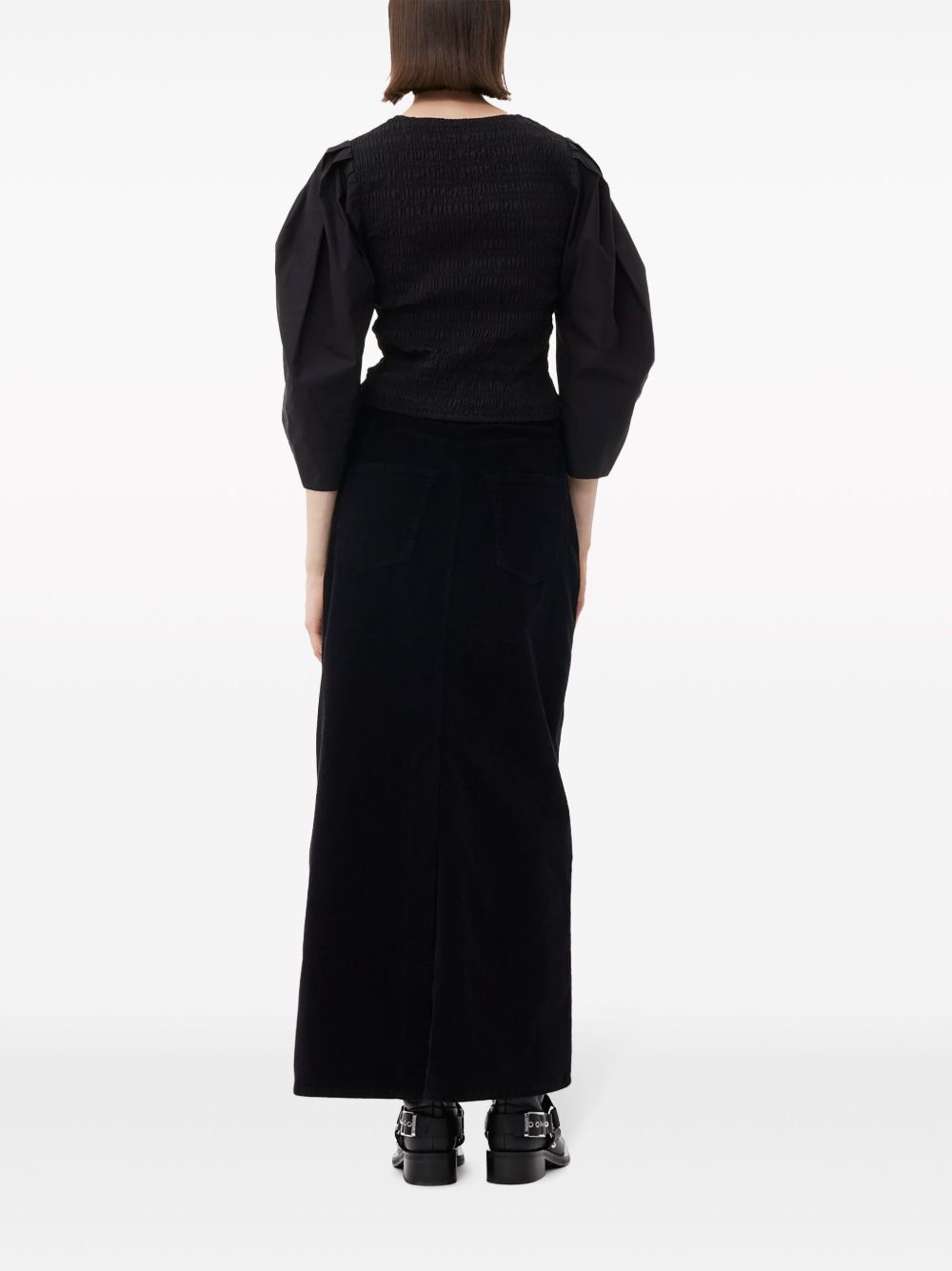 U-neck cropped organic-cotton blouse - 4