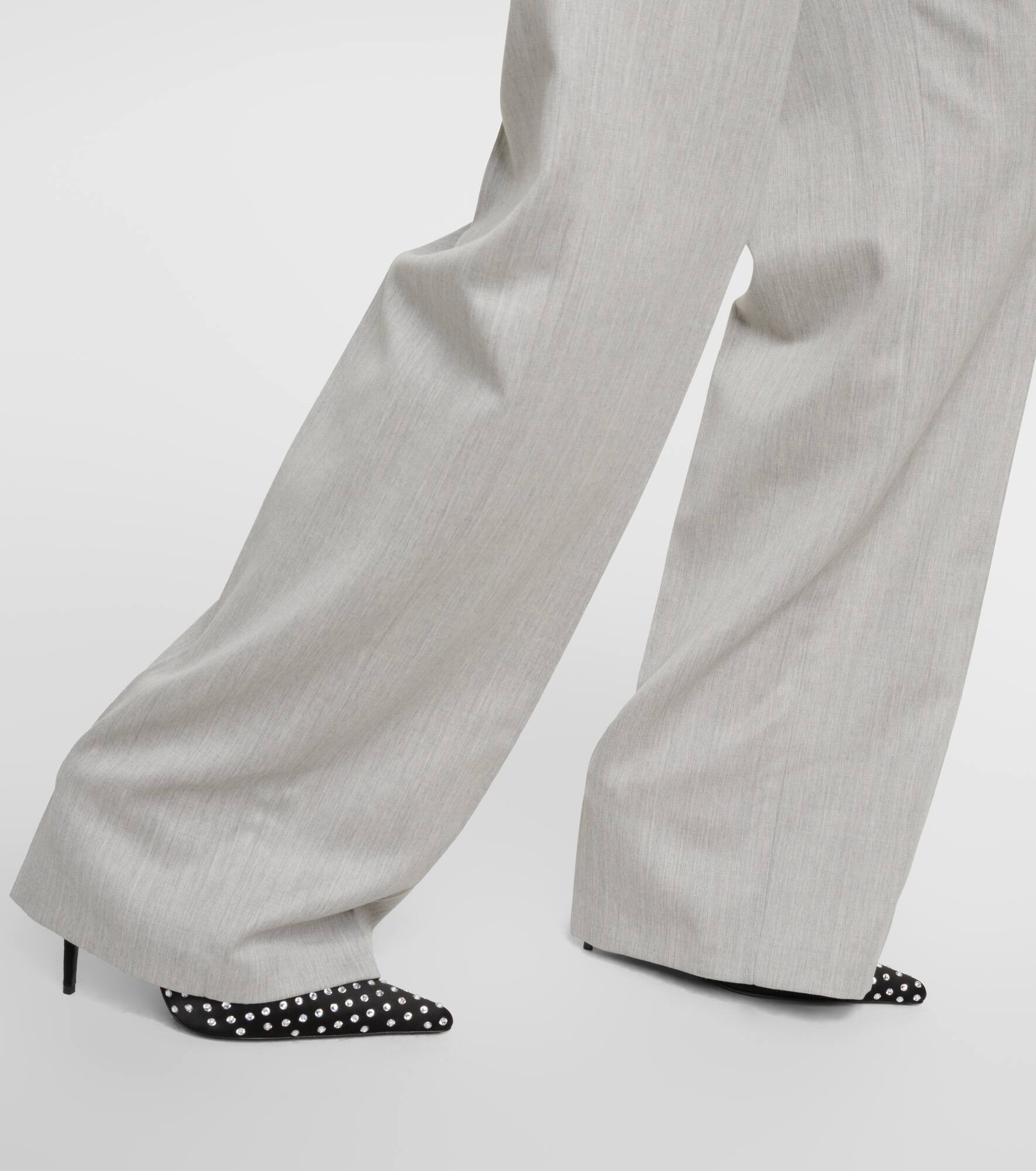 Mid-rise wool straight pants - 5