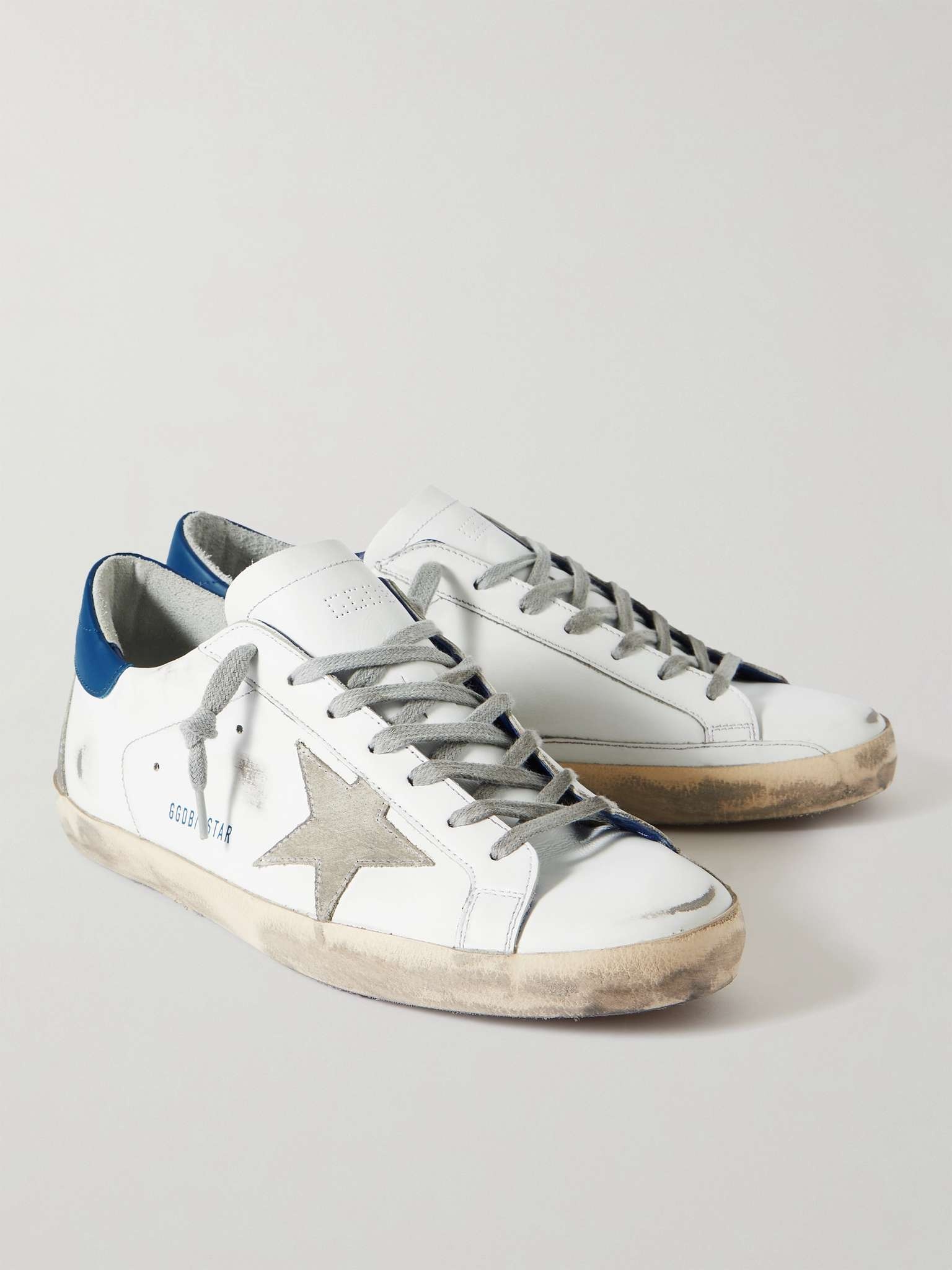 Superstar Distressed Leather and Suede Sneakers - 4