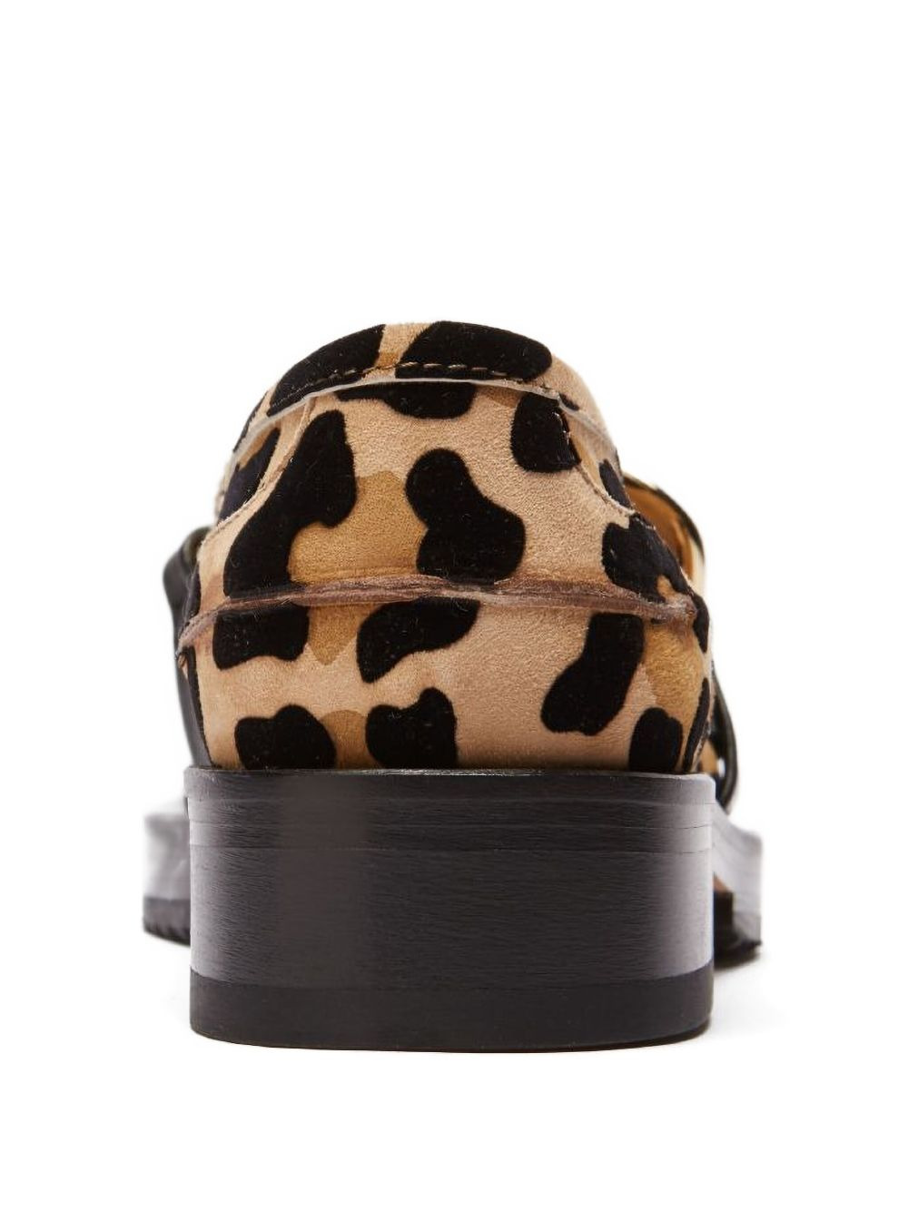 leopard-print chain-link loafers - 3