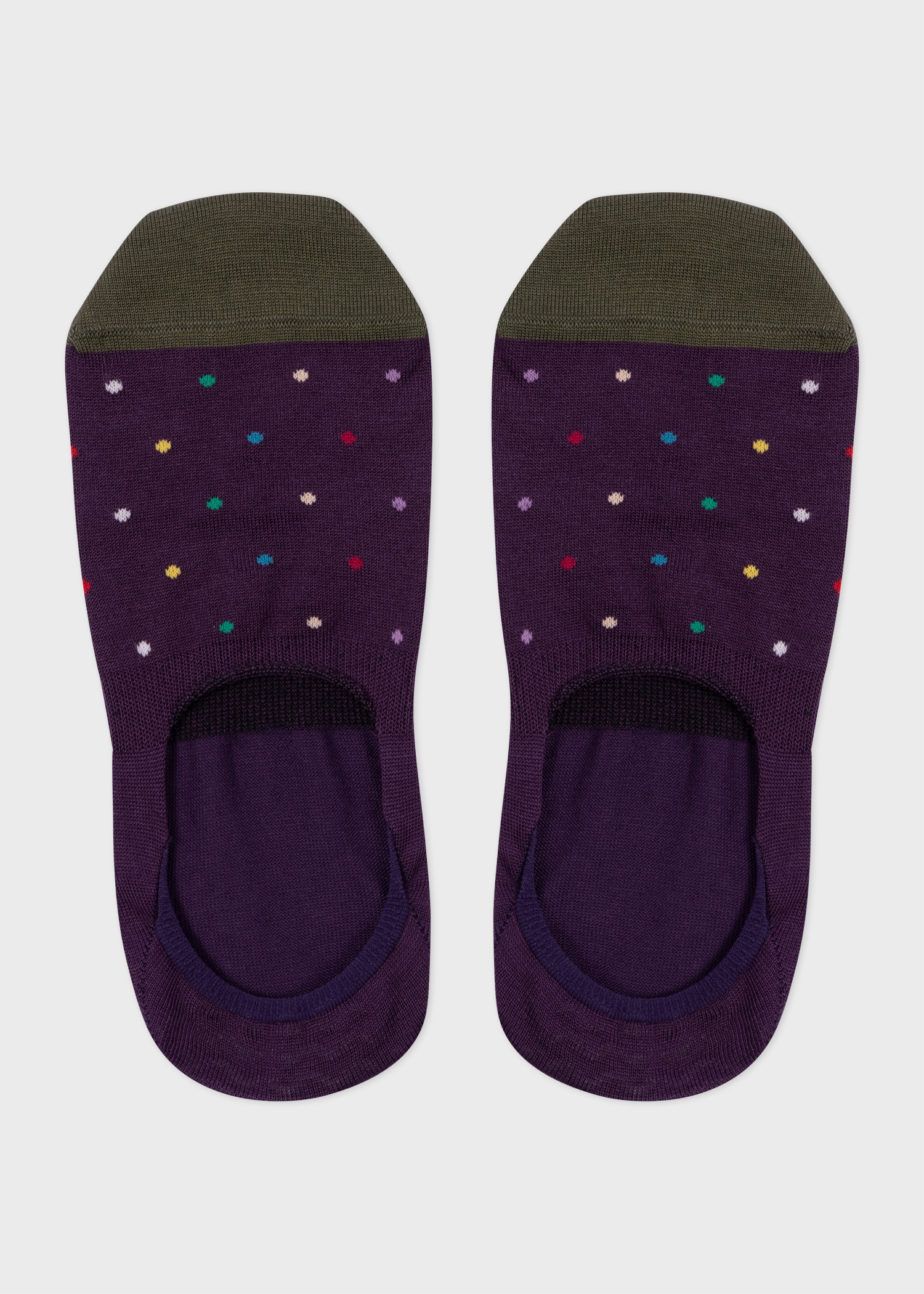 Purple Polka Dot Loafer Socks - 2