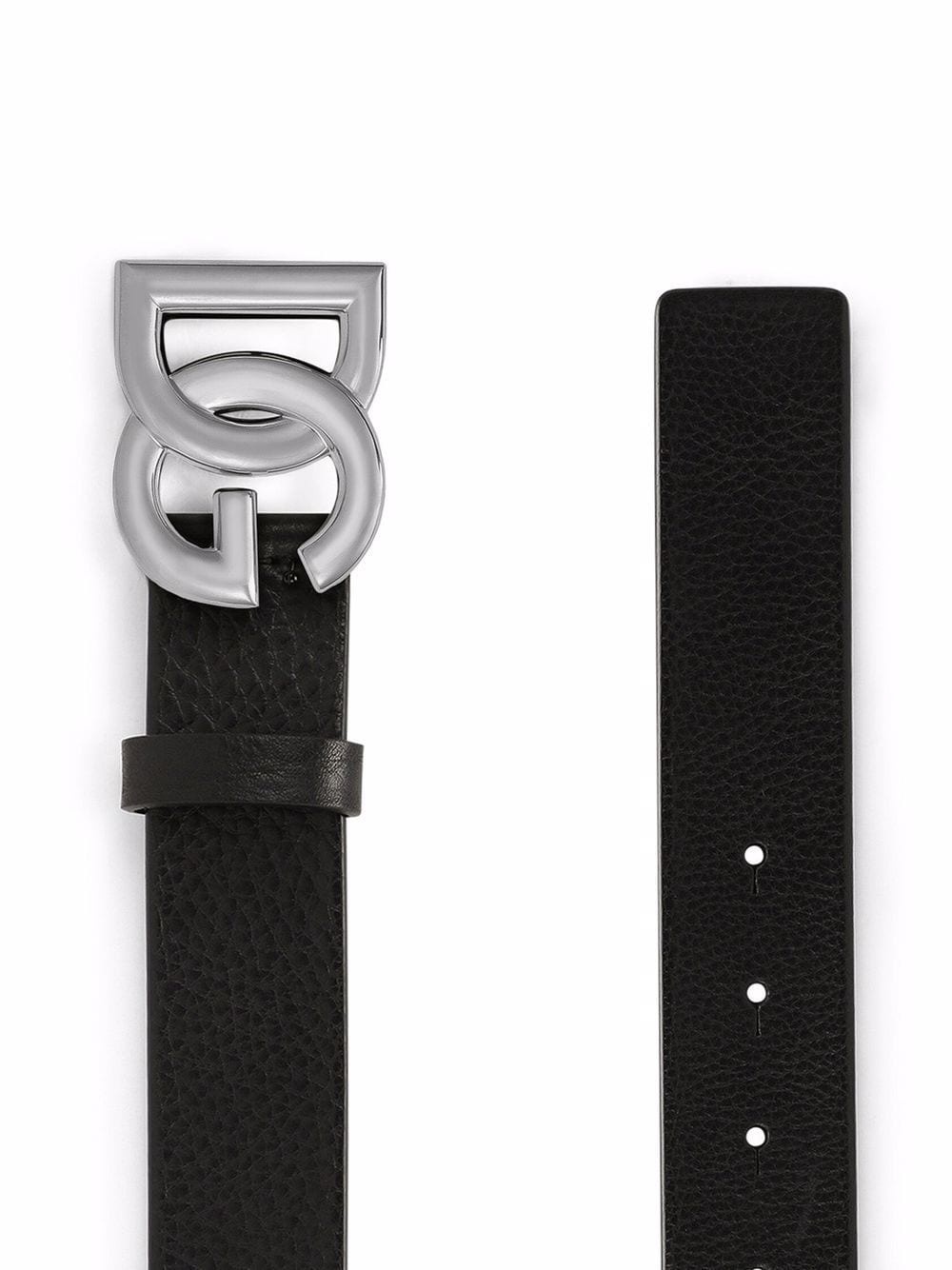 calf leather logo-buckle belt - 2