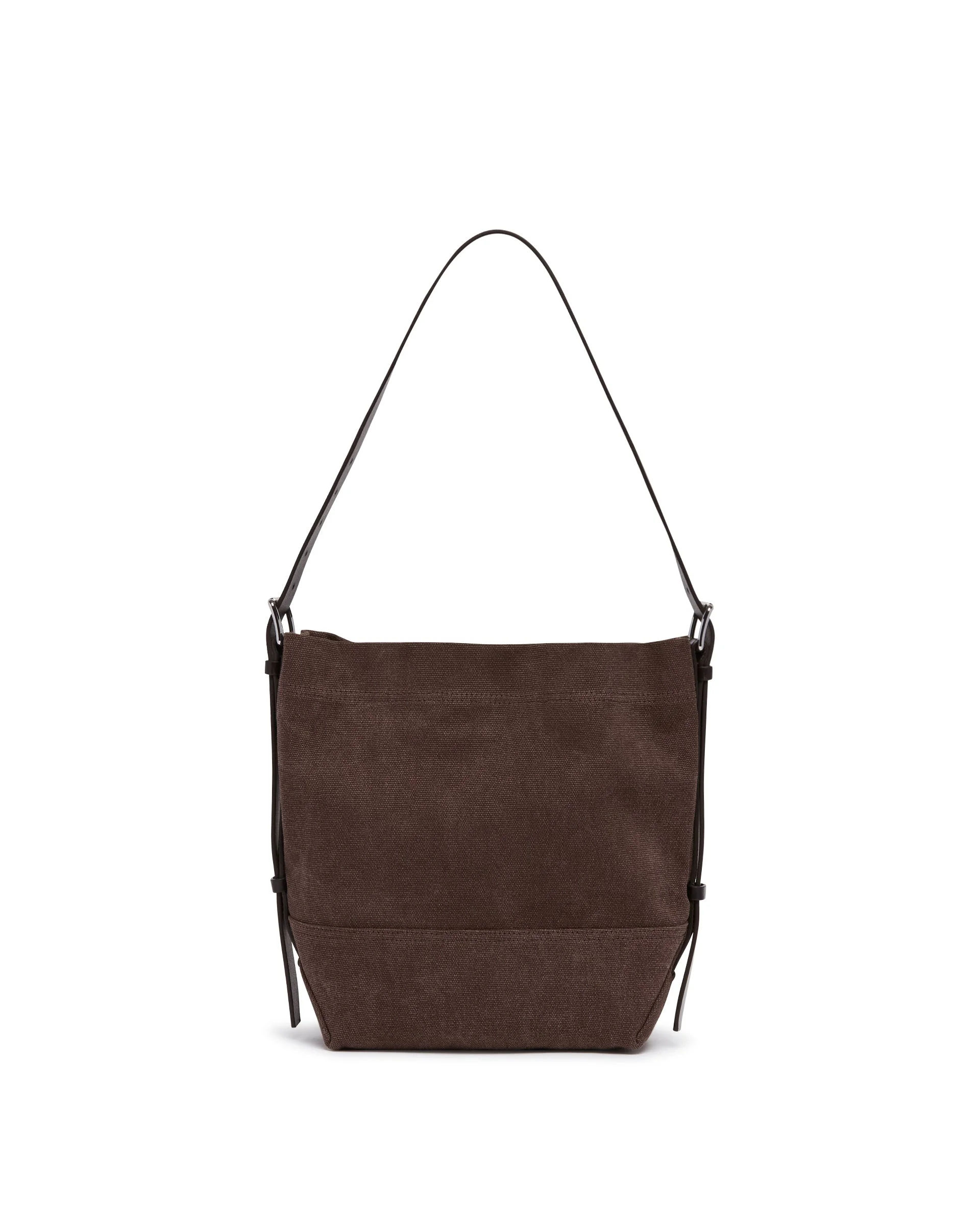 Brown Canvas Belted Bag - 1