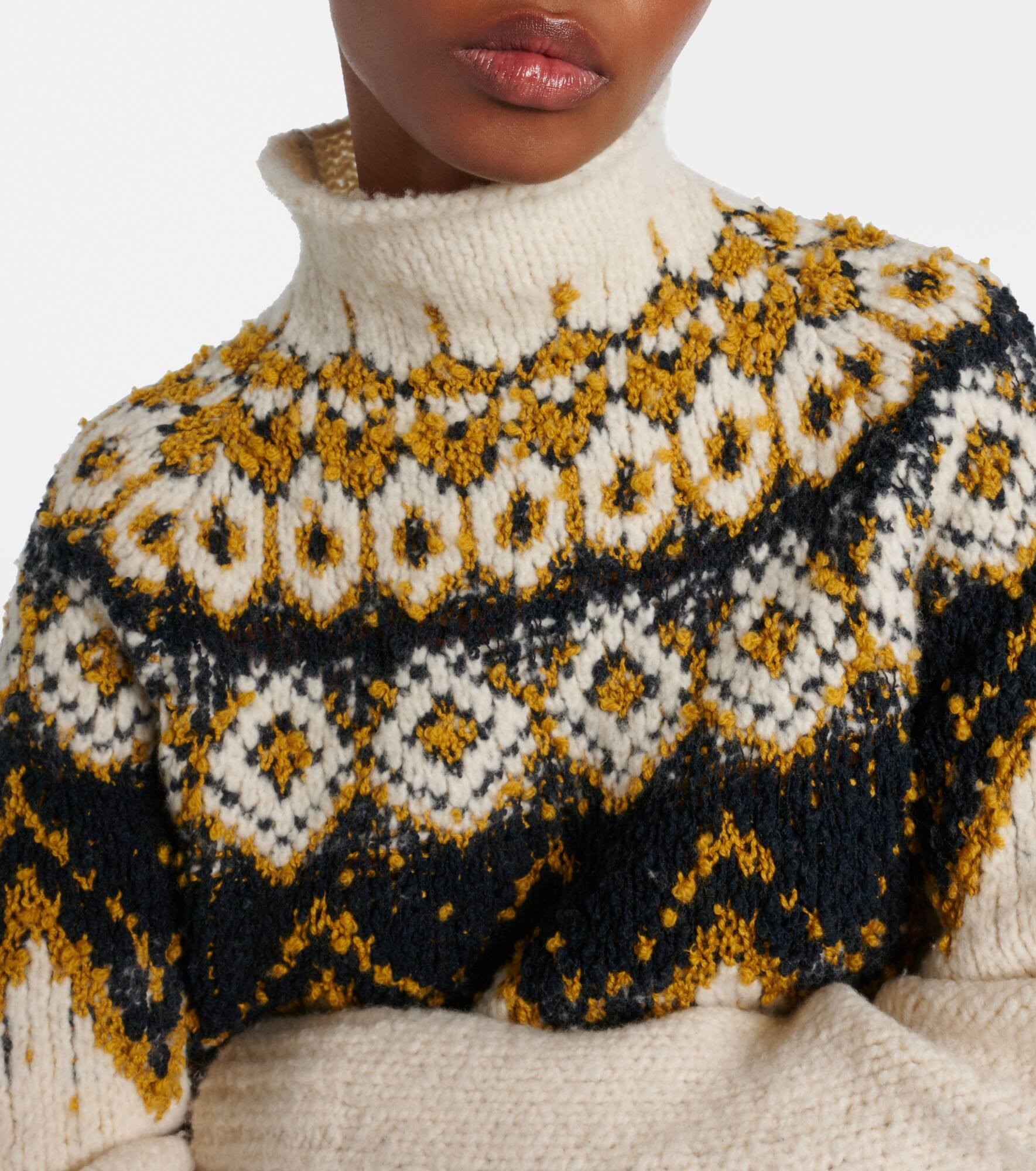 Lizzy fair isle cotton turtleneck sweater - 4