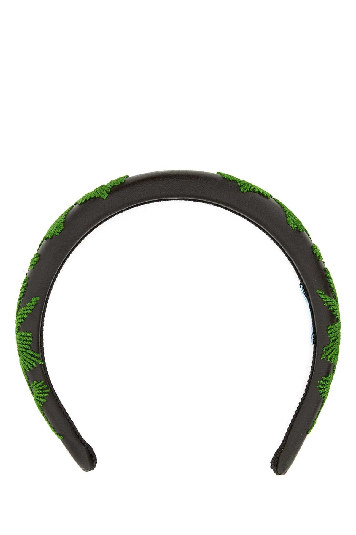 Prada Women Brown Nappa Leather Hairband - 1