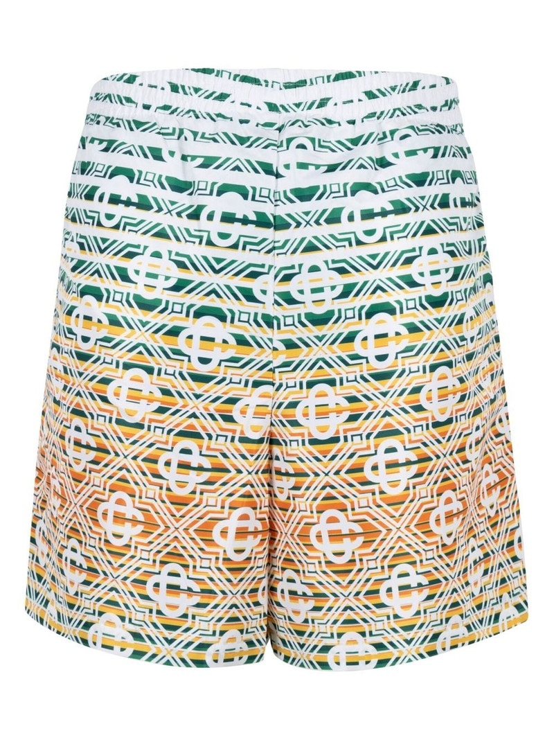 CASABLANCA monogram-pattern striped swimming trunks outlook
