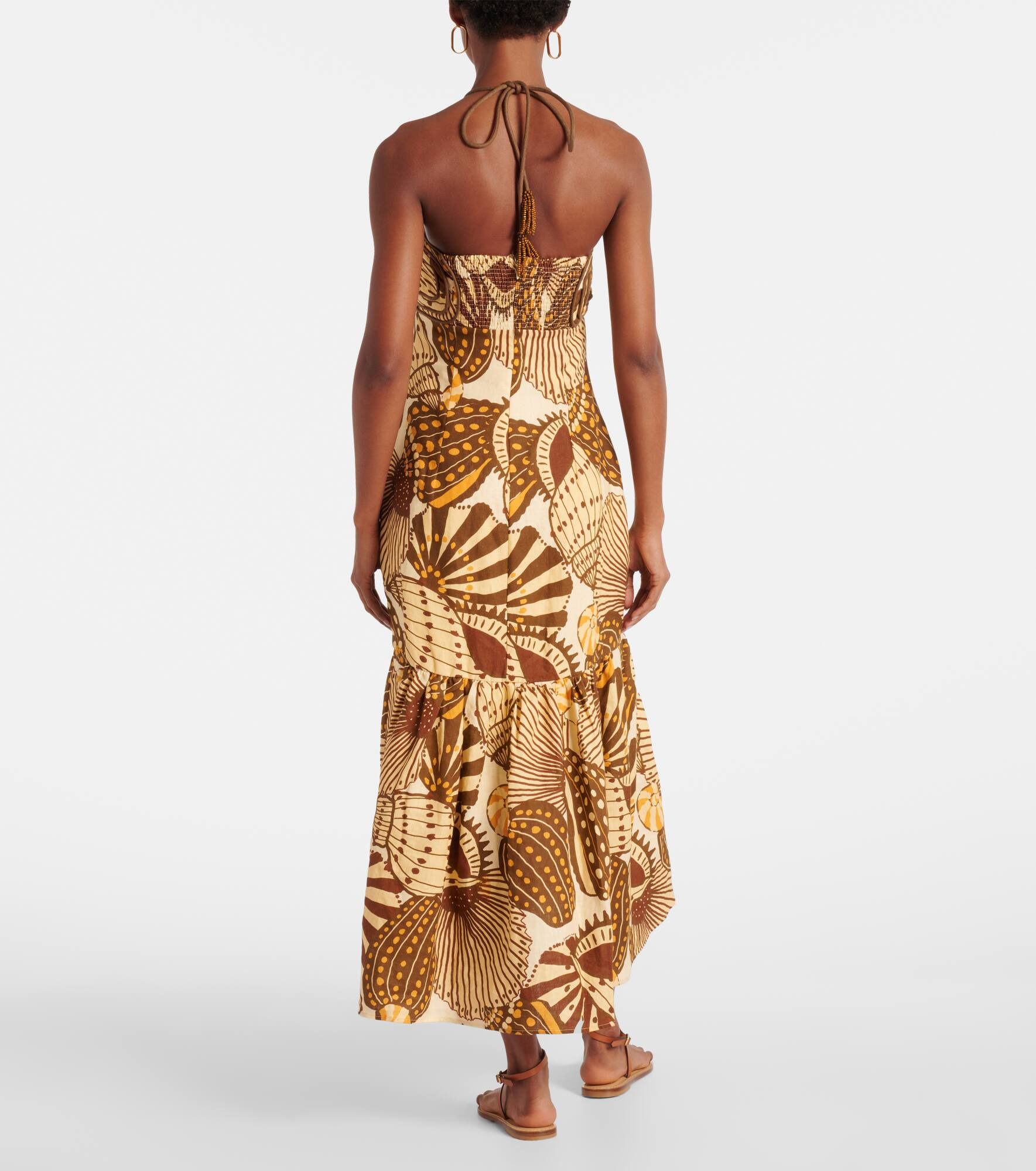 Shell Mix printed linen midi dress - 3