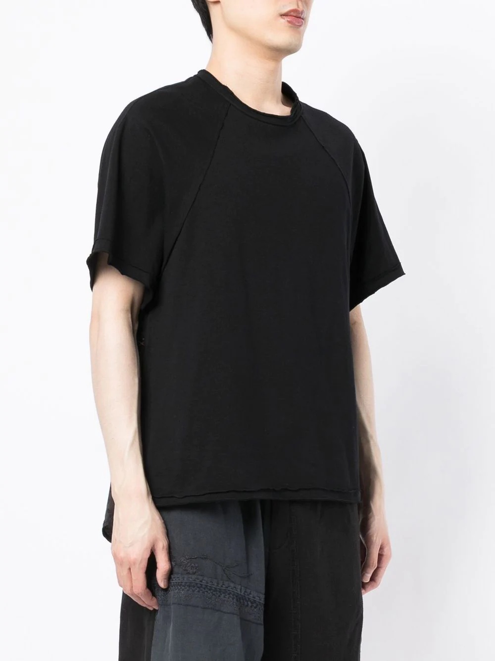 patchwork curved-hem T-Shirt - 4