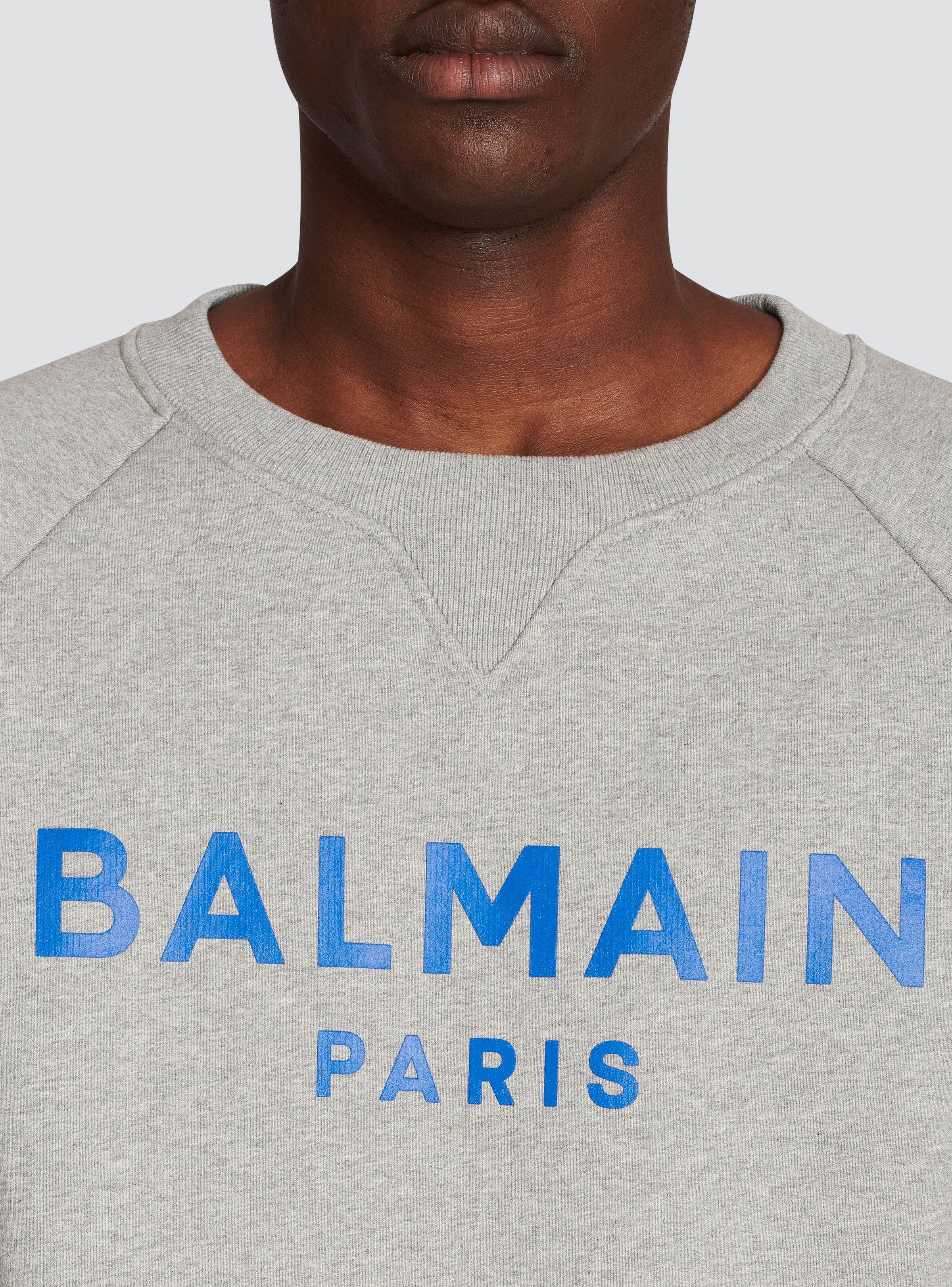 Cotton sweatshirt with Balmain Paris logo print - 6