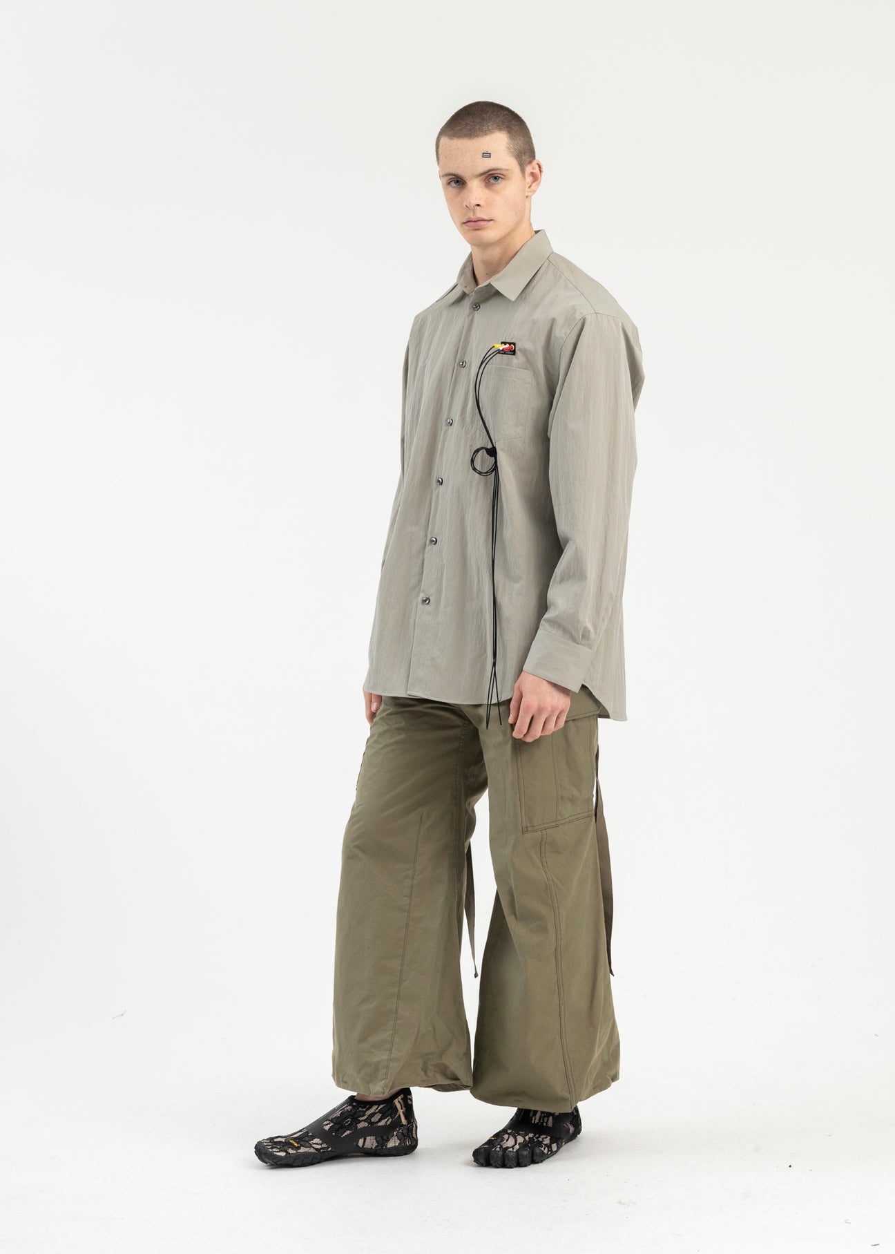 GREY RCA CABLE EMBROIDERY SHIRT - 5