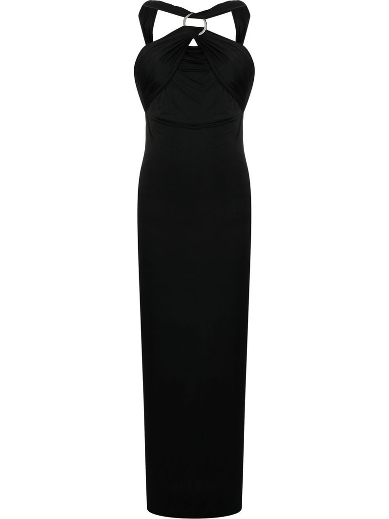 draped halterneck dress 1