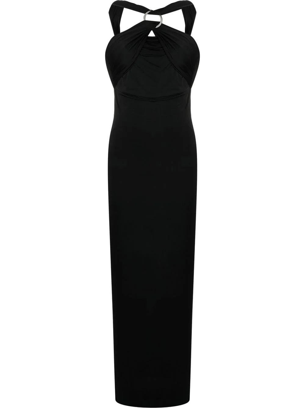 draped halterneck dress - 1