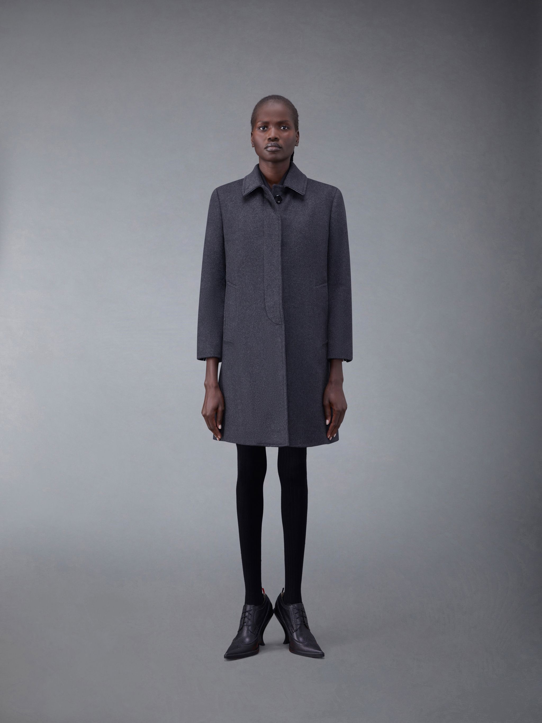Zibeline Melange Cashmere Classic Bal Collar Overcoat - 1