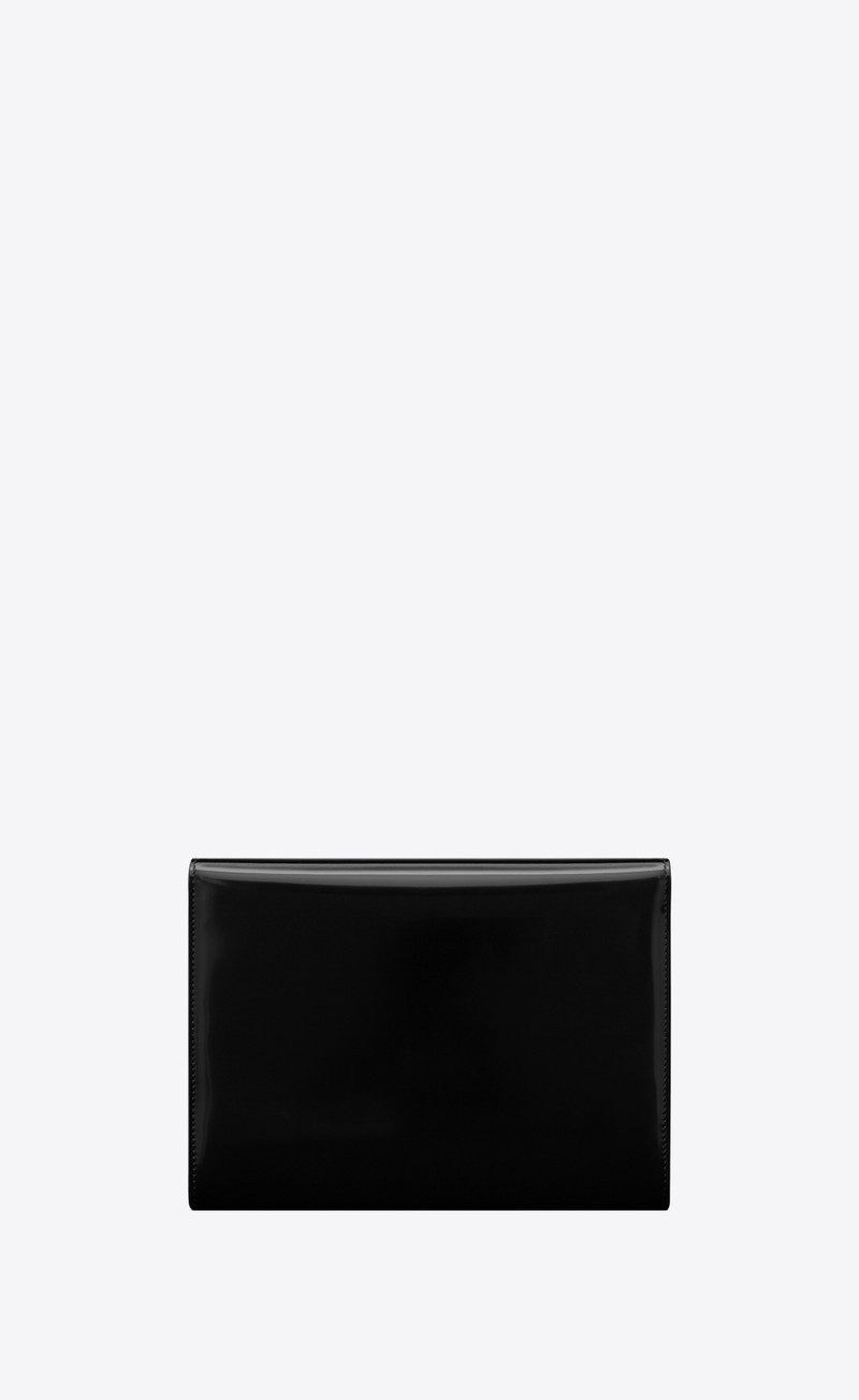SAINT LAURENT cassandre flap pouch in shiny leather outlook